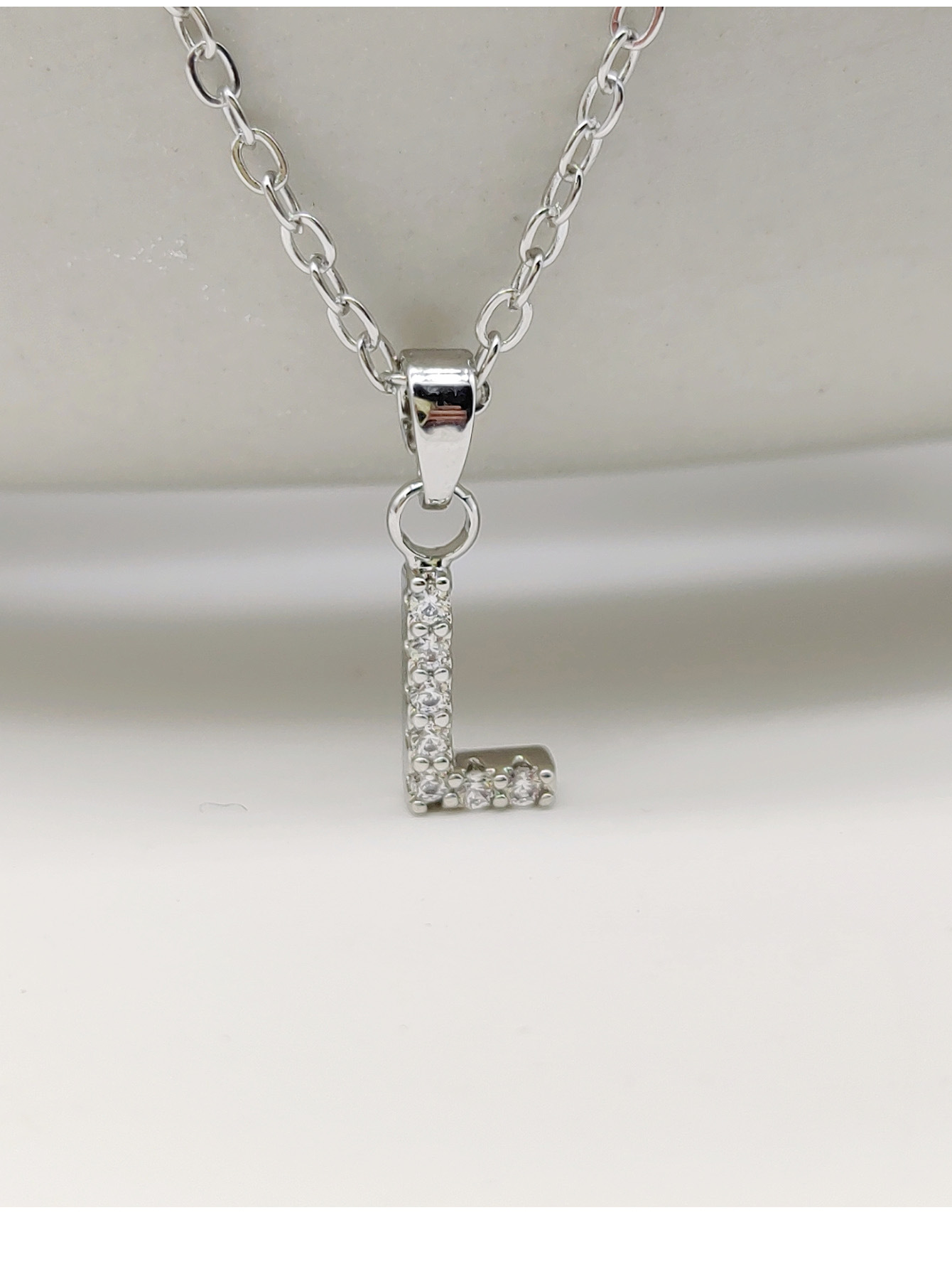 Silver Sparkling Initial Pendant