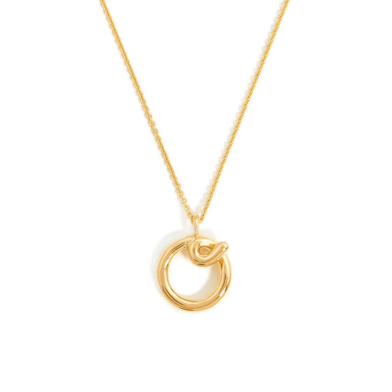 Curly Molten Initial Pendant Necklace