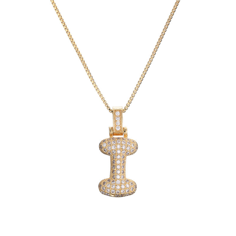 ICY Bubble Letter Initial Necklace