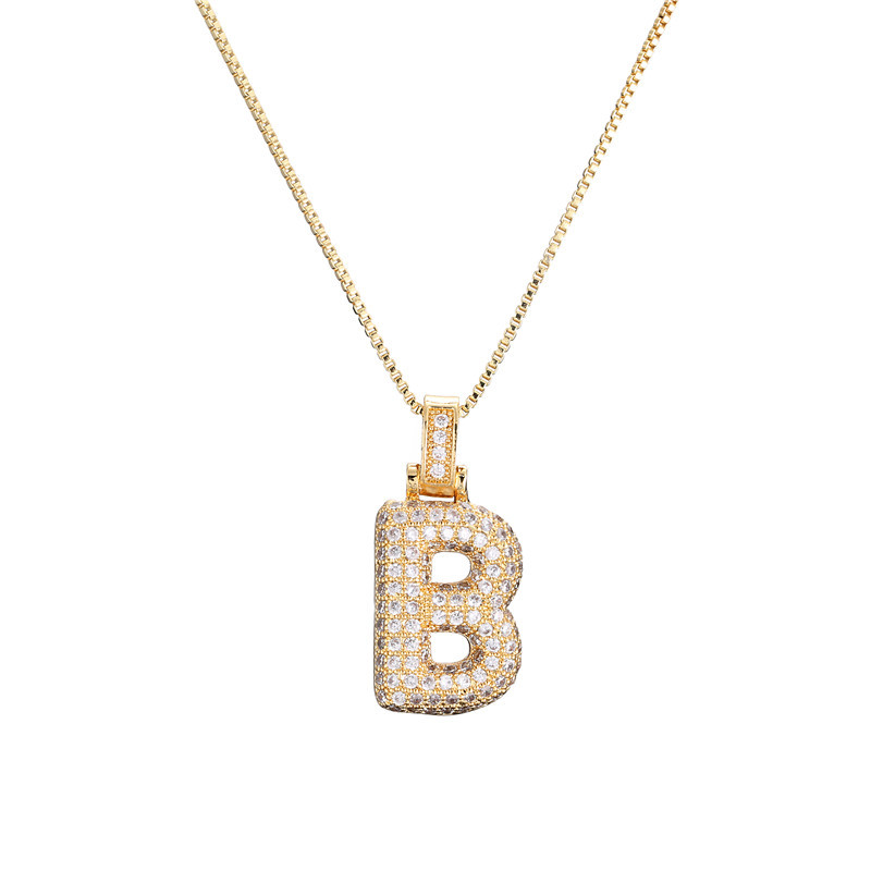 ICY Bubble Letter Initial Necklace