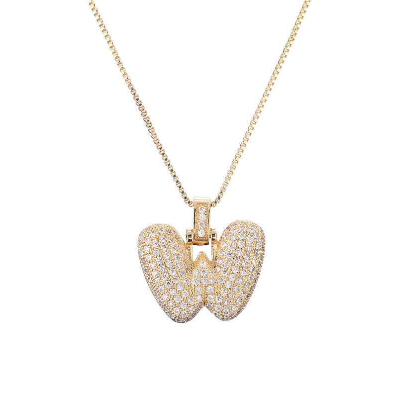 ICY Bubble Letter Initial Necklace
