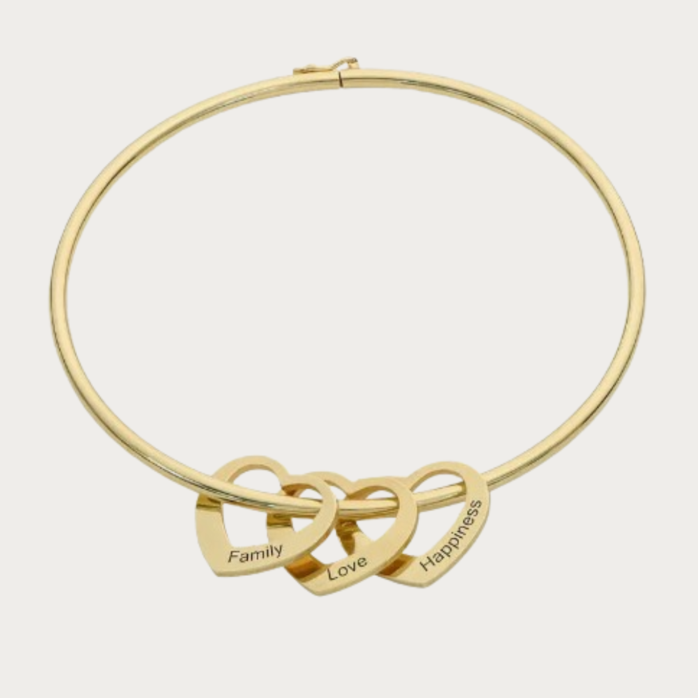 Bangle with Heart Pendants