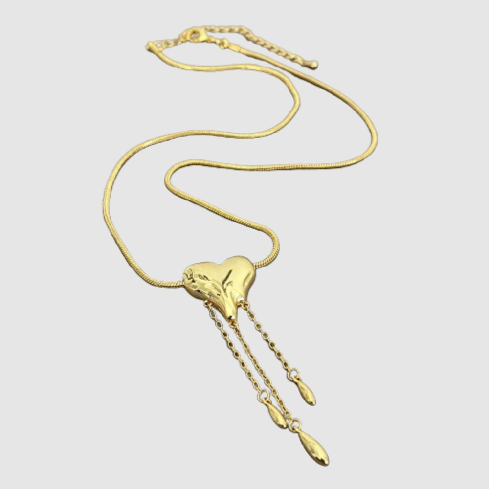 Golden Drip Heart Necklace