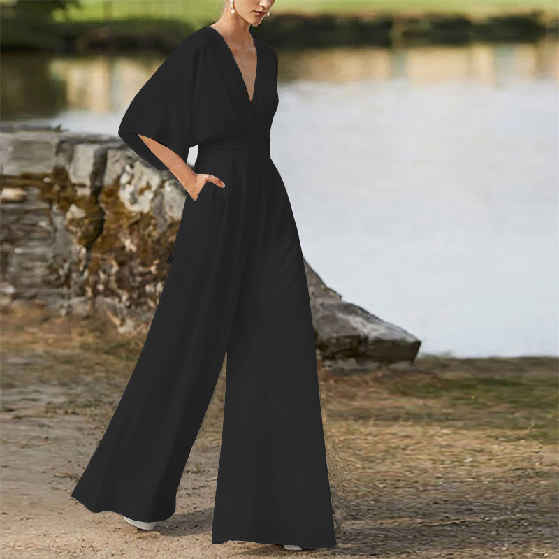 V-Neck Long Sleeves Floor-Length Evening Dress
