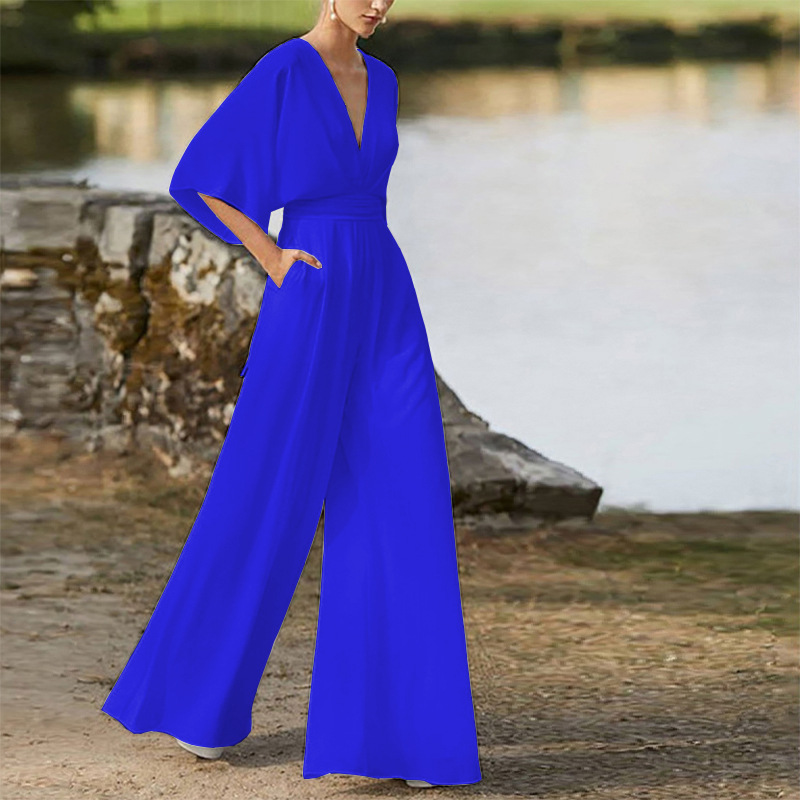 V-Neck Long Sleeves Floor-Length Evening Dress