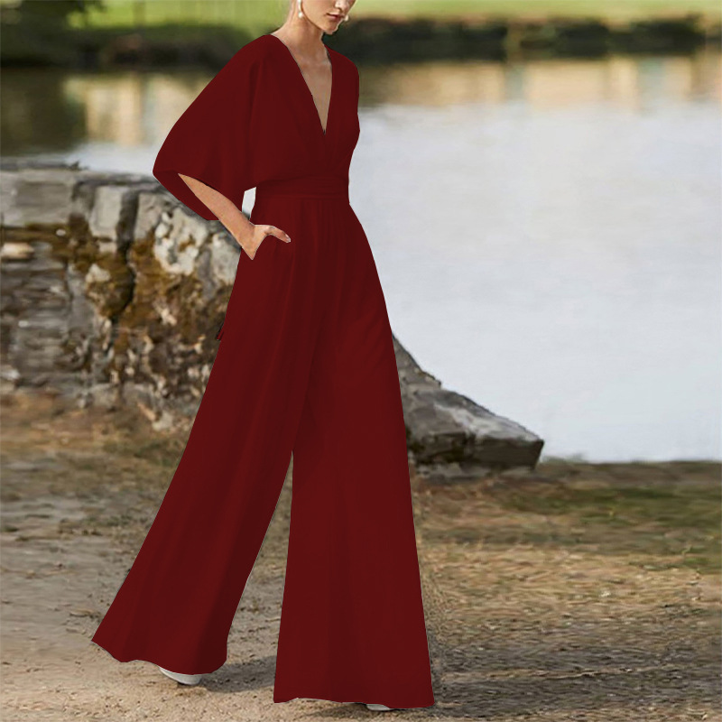 V-Neck Long Sleeves Floor-Length Evening Dress
