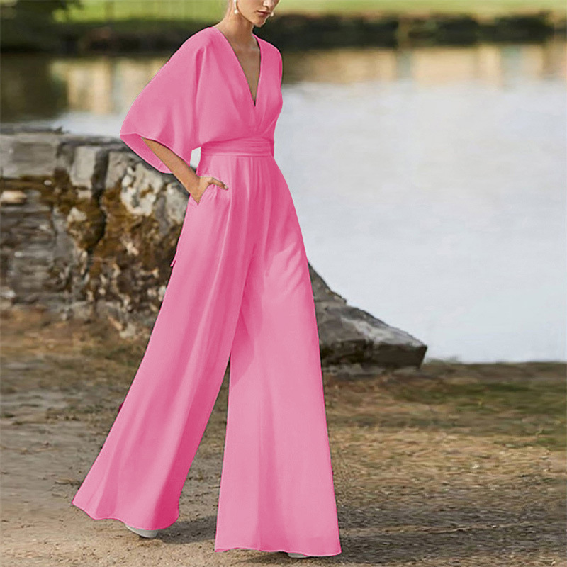 V-Neck Long Sleeves Floor-Length Evening Dress