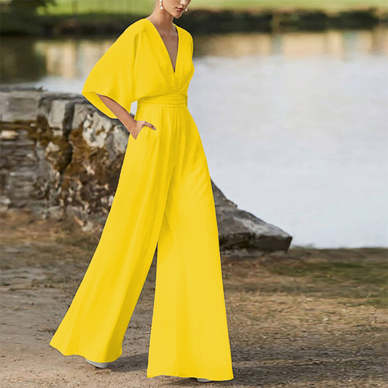 V-Neck Long Sleeves Floor-Length Evening Dress