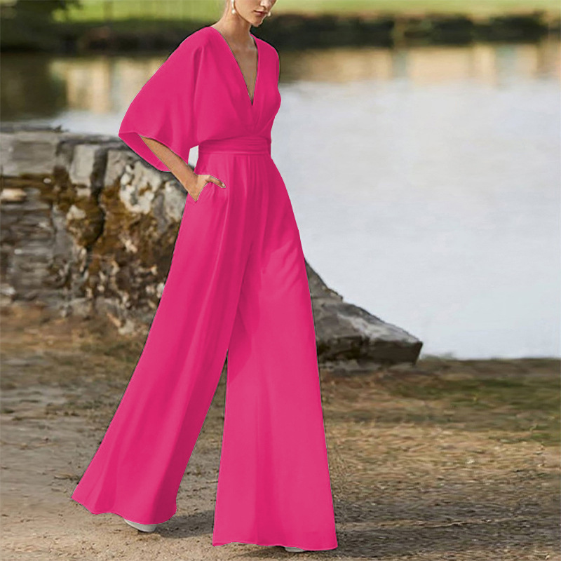 V-Neck Long Sleeves Floor-Length Evening Dress