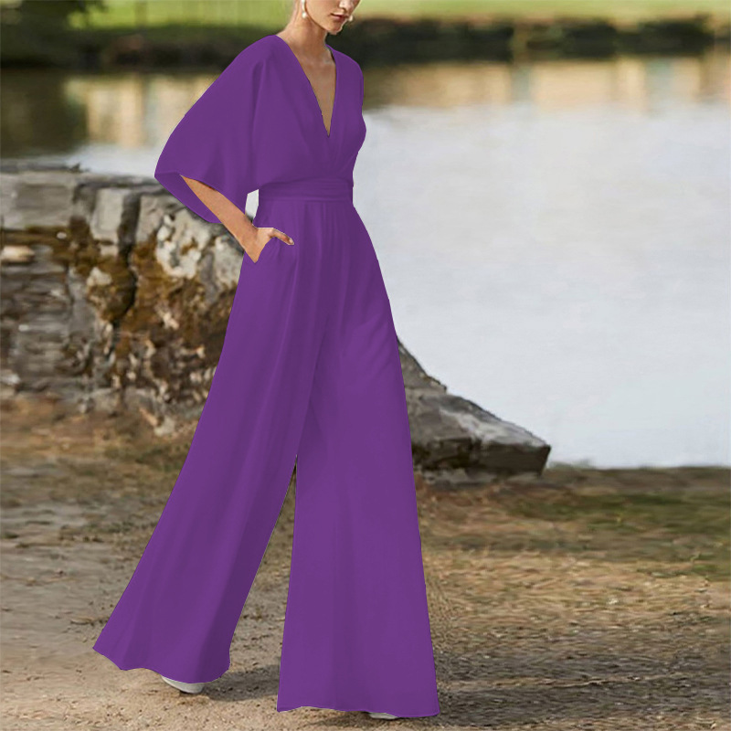 V-Neck Long Sleeves Floor-Length Evening Dress
