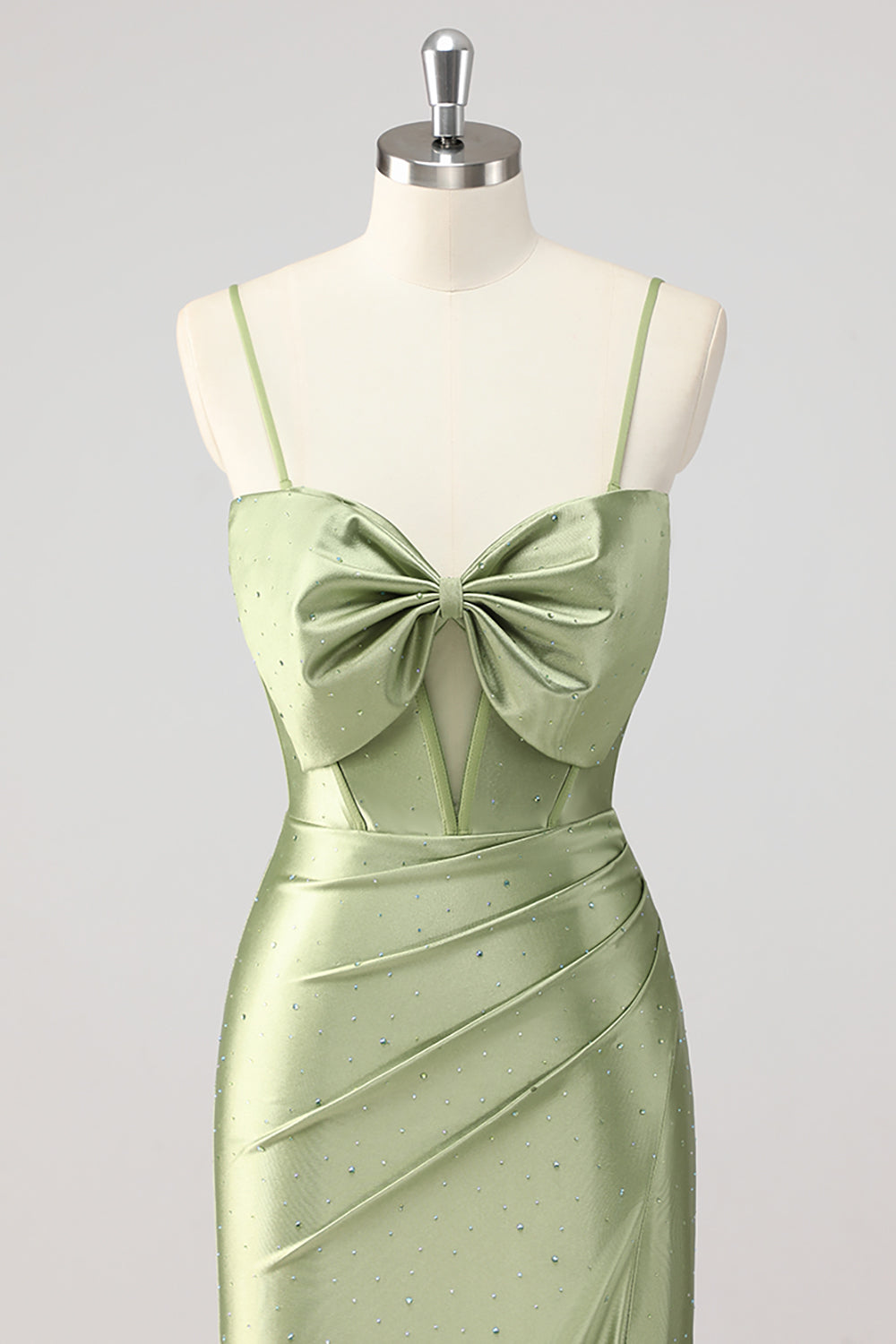 Green Mermaid Beaded Prom Dress with Slit
