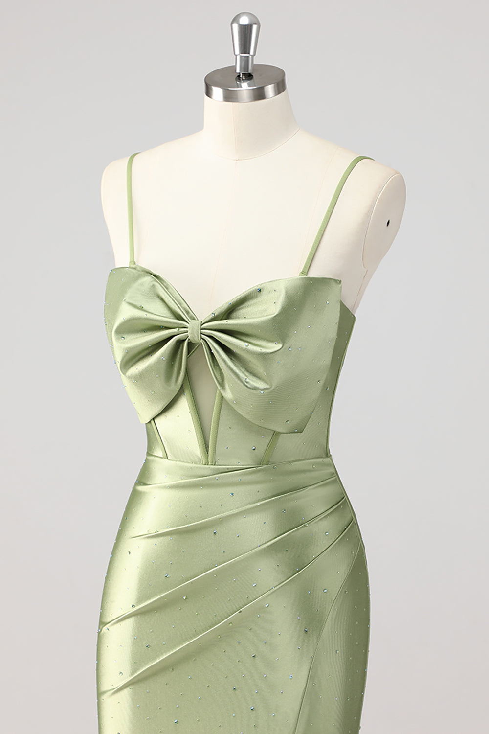 Green Mermaid Beaded Prom Dress with Slit