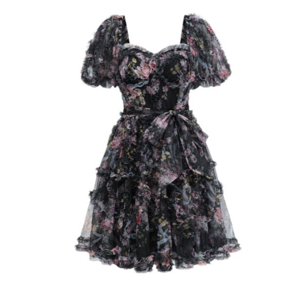 Corset Skater Tulle Ruffle Homecoming Dress