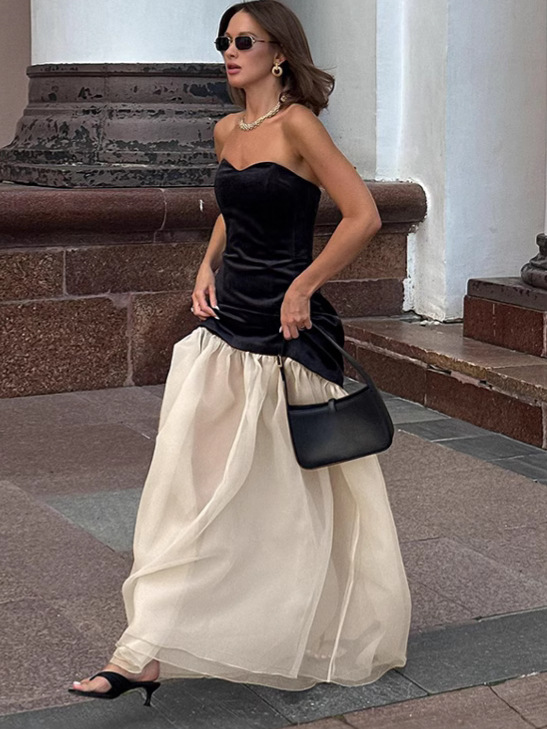 Elegant A-Line Sweep Train Prom Dress