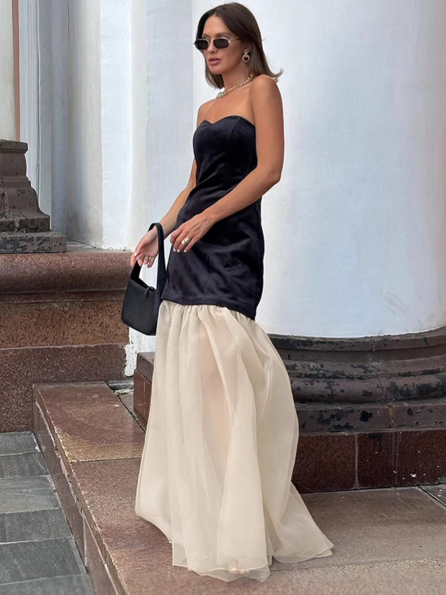 Elegant A-Line Sweep Train Prom Dress
