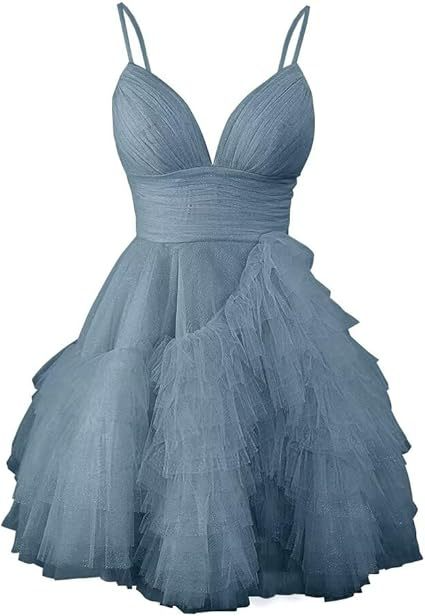 Skater Tiered Ruffle Homecoming Dress