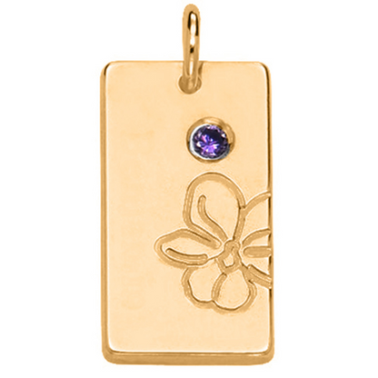 Birth Flower & Stone Necklace in 18ct Gold Plating