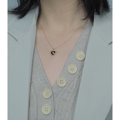Heart-Shaped Crystal Pendant Necklace