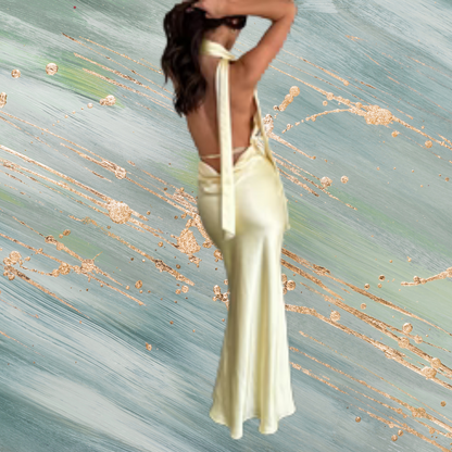 Halterneck Backless Maxi Dress