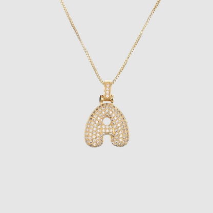 ICY Bubble Letter Initial Necklace