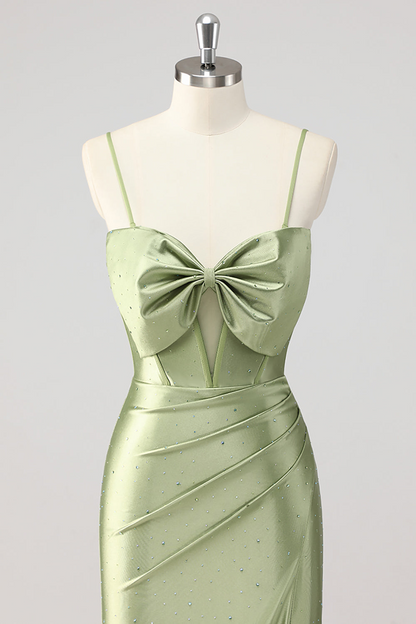 Green Mermaid Beaded Prom Dress with Slit