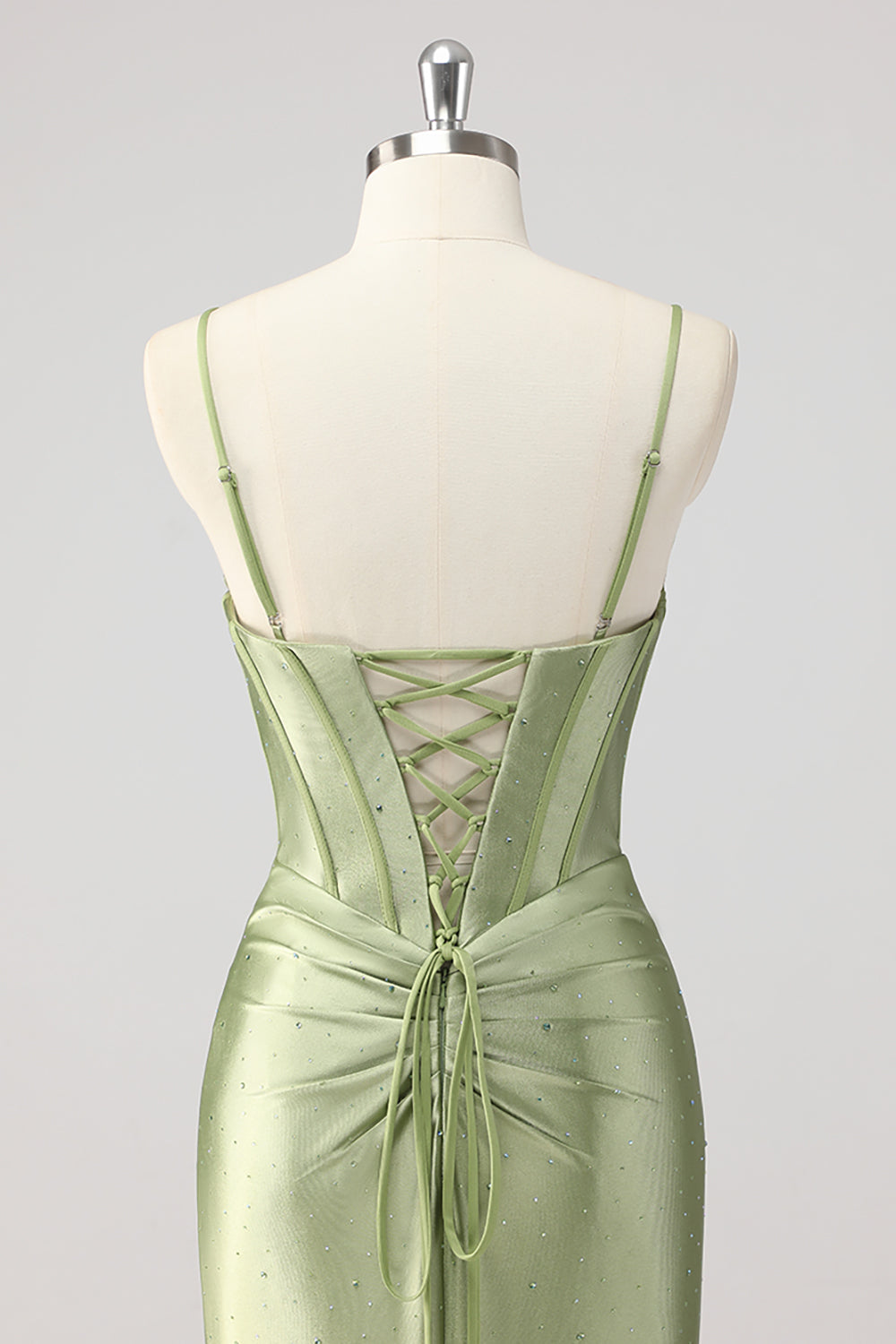 Green Mermaid Beaded Prom Dress with Slit