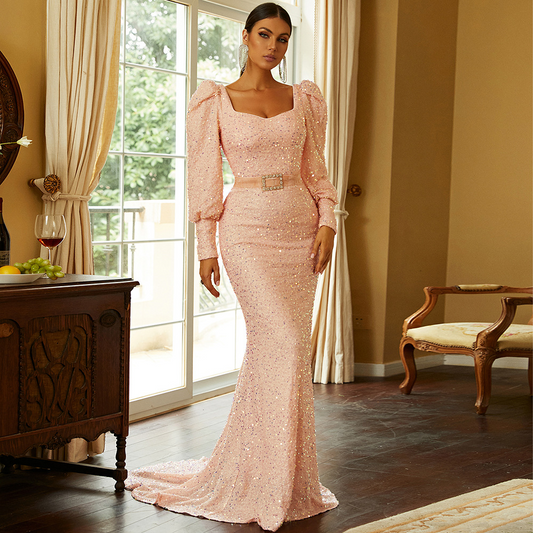 Sweetheart Neck Sequin Mermaid Evening Dress