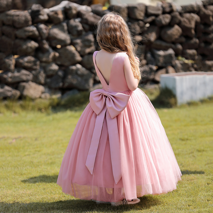 Sweet Ball Gown Tulle Flower Girl Dress With Satin Bow