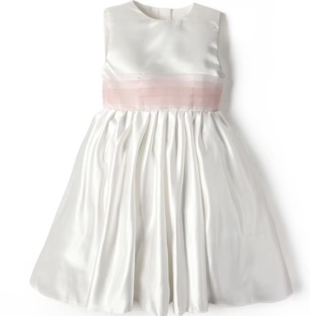 Ball-Gown Scoop Neck Satin Flower Girl Dress With Ruffle