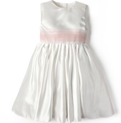 Ball-Gown Scoop Neck Satin Flower Girl Dress With Ruffle