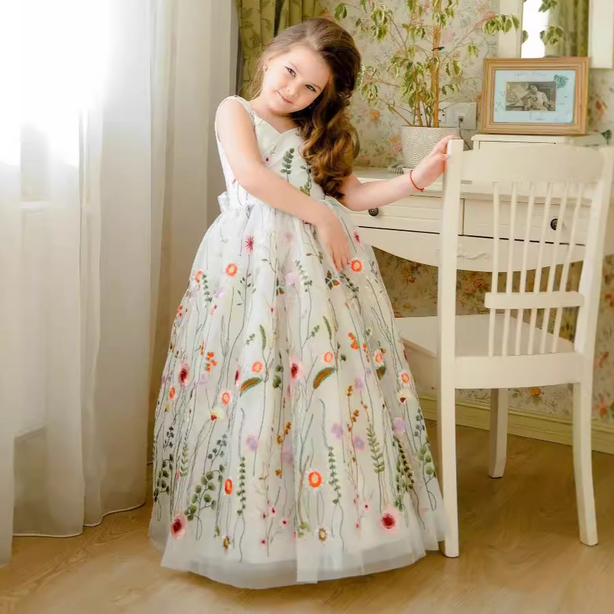 A-Line Scoop Neck Sleeveless Tulle Flower Girl Dress With Bow