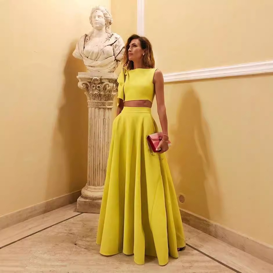 Ball Gown Designed Neckline Floor-Length Sleeveless Party Dress